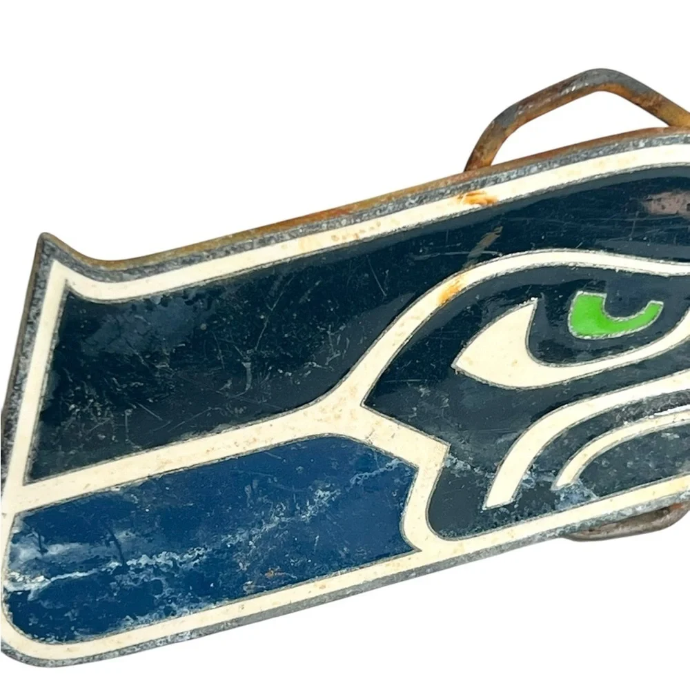 Vintage NFL Officially Licensed Seattle Seahawks Enamel Belt Buckle